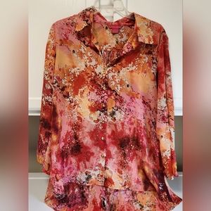 Sunny Leigh Sheer Women's Blouse Size Large>